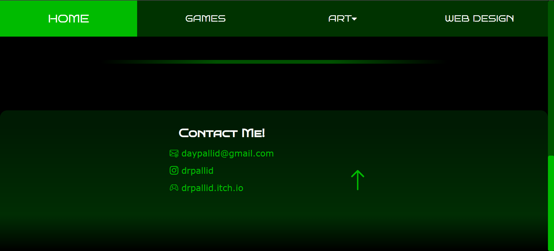 The old homepage view for this website